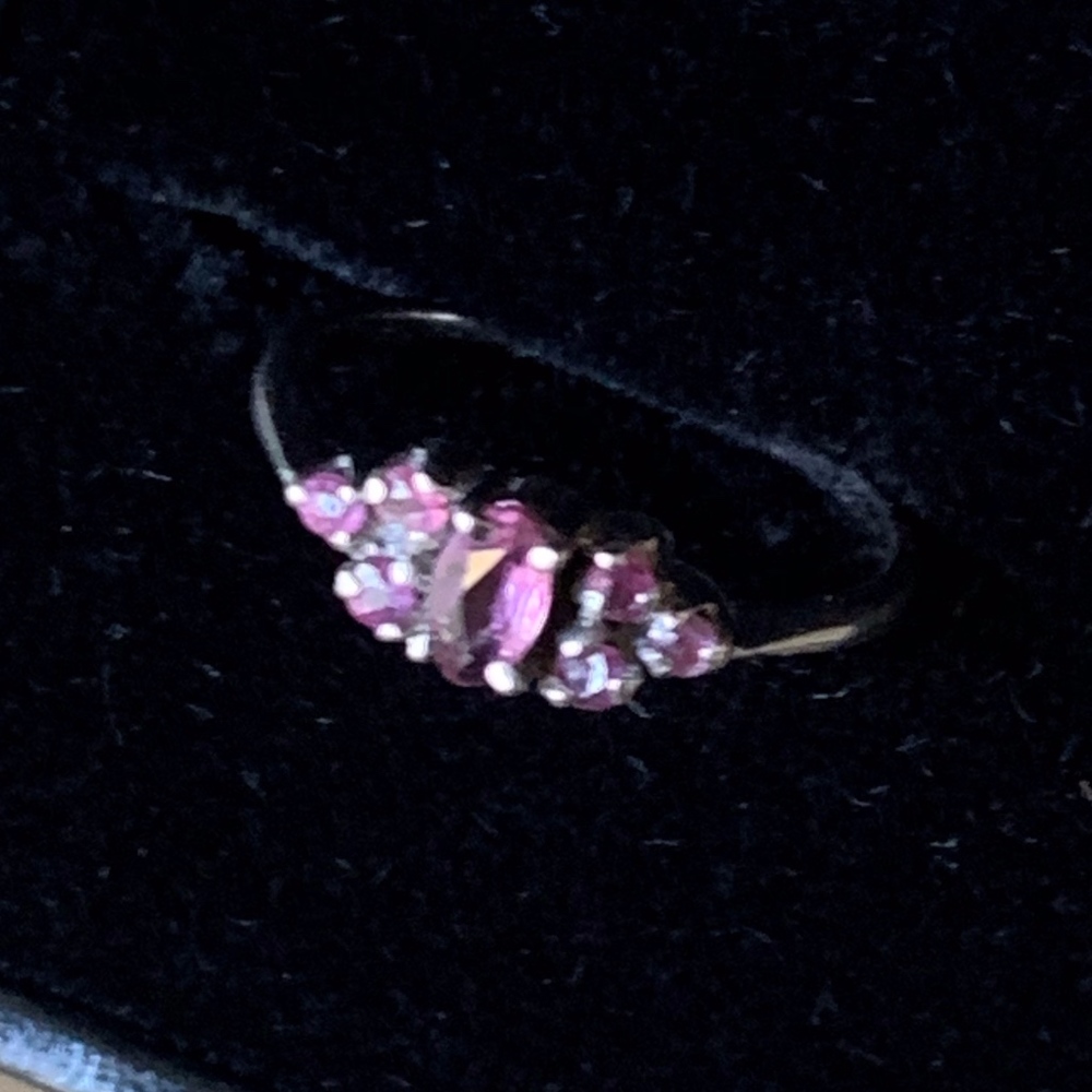 Petite Sterling Silver Genuine Ruby Ring Size 6 - image 3